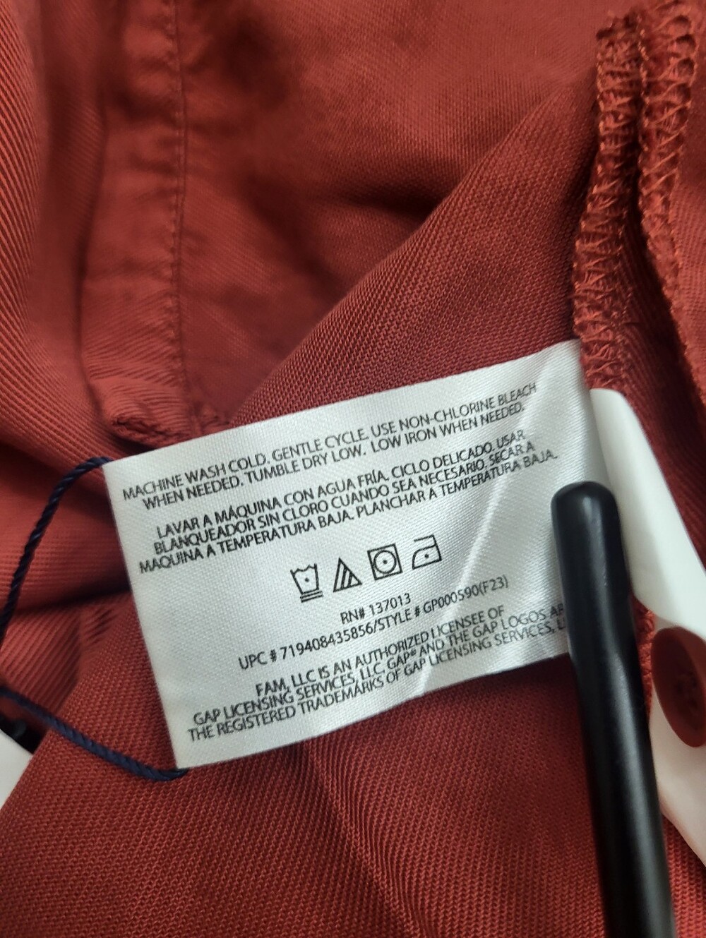 GAP Tencil Dress Pockets Chili Oil Red Women's Size Large Comfy Lounge Relax New - Picture 12 of 12